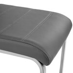 Lot de 8 chaises pieds acier siège de salon cuisine salle à manger design carré élégant gris 08_0000092