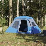 vidaXL Tente familiale 6 personnes bleu libération rapide imperméable