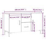 vidaXL Buffet blanc 100x36x60 cm bois d'ingénierie