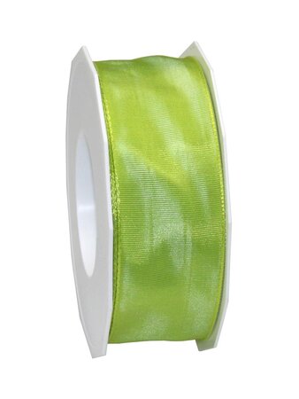 Ruban de soie acetat laitonné lyon 25-m-rouleau 40 mm vert citron