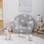 vidaXL Canapé pour enfants gris clair avec étoiles peluche douce