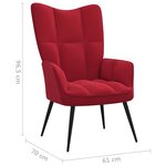 vidaXL Chaise de relaxation Rouge bordeaux Velours