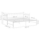 vidaXL Cadre de canapé-lit extensible Blanc Métal 90x200 cm
