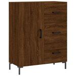vidaXL Buffet haut Chêne marron 69 5x34x180 cm Bois d'ingénierie