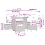 Ensemble de canapé de jardin 9 pièces avec coussins Beige Poly Rattan Acacia