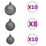 vidaXL Sapin de Noël artificiel Nordmann avec LED et boules Vert 240cm