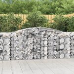 vidaXL Paniers à gabions arqués 2 Pièces 400x50x100/120 cm Fer galvanisé