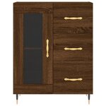 vidaXL Buffet haut Chêne marron 69 5x34x180 cm Bois d'ingénierie