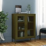 vidaXL Armoire de rangement Vert olive 80x35x101 5 cm Acier