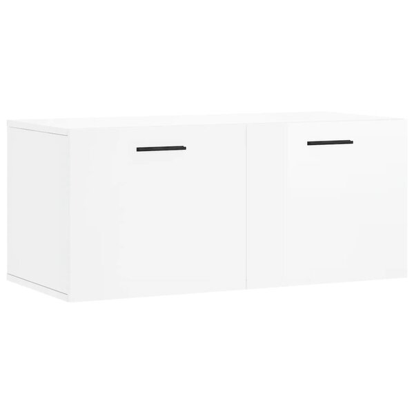 vidaXL Armoire murale blanc brillant 80x36 5x35 cm bois d'ingénierie