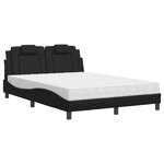 vidaXL Lit avec matelas noir 140x190 cm similicuir