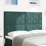 vidaXL Tête de Lit Design Blocs en Diamant Verte Foncée 144 cm Velours