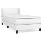 vidaXL Sommier à lattes de lit avec matelas Blanc 80x200 cm Similicuir