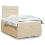 vidaXL Sommier à lattes de lit avec matelas Crème 120x200 cm Tissu