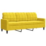 vidaXL Ensemble de canapés 3 Pièces avec coussins Jaune Velours