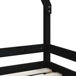 vidaXL Cadre de lit pour enfants noir 90x200 cm bois de pin massif