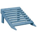 vidaXL Chaise Adirondack avec pouf bleu bois massif de sapin