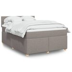vidaXL Sommier à lattes de lit avec matelas Taupe 140x190 cm Tissu