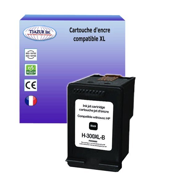 T3azur - cartouche d'encre compatible remplace hp 300 300xl noire pour hp deskjet d2545  d2560  d2563  d2566  d2568