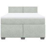 vidaXL Sommier à lattes de lit et matelas Gris clair 140x200cm Velours