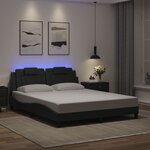 vidaXL Cadre de lit avec lumières LED noir 160x200 cm similicuir