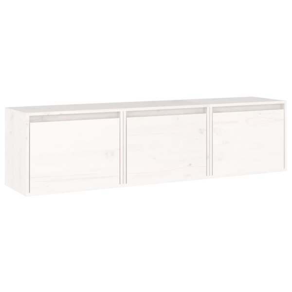 vidaXL Meubles TV 3 Pièces Blanc Bois massif de pin