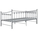 vidaXL Cadre de canapé-lit extensible Gris Métal 90x200 cm