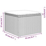vidaXL Tabouret de jardin coussin gris clair 55x55x37cm résine tressée