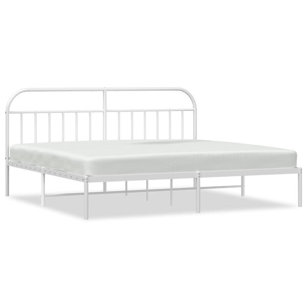 vidaXL Cadre de lit métal avec tête de lit blanc 200x200 cm
