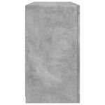 vidaXL Buffet avec lumières LED gris béton 123x37x67 cm