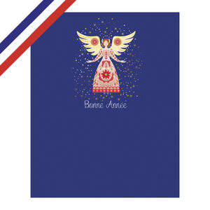 Carte double bonne année ange