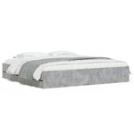 vidaXL Cadre de lit avec tiroirs sans matelas gris béton 160x200 cm