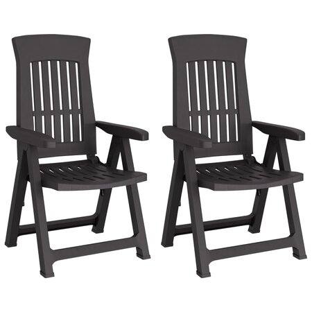 vidaXL Chaises inclinables de jardin lot de 2 anthracite PP