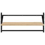 vidaXL Étagères murales avec barres 2 Pièces chêne sonoma 65x25x30 cm