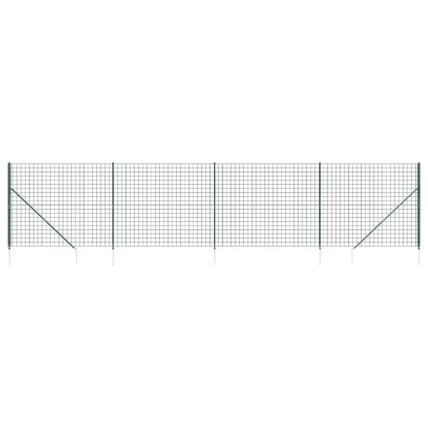 vidaXL Clôture en treillis métallique et piquet d'ancrage vert 2 2x10m