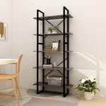 vidaXL Bibliothèque à 5 niveaux Gris 80x30x175 cm Bois d'ingénierie