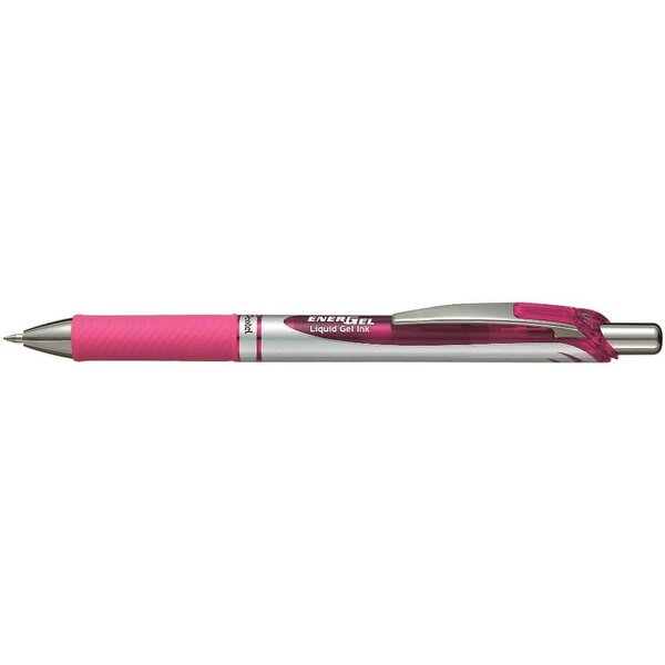 Stylo roller encre gel rétractable energel bl77 pointe 0 7 mm rose x 12 pentel