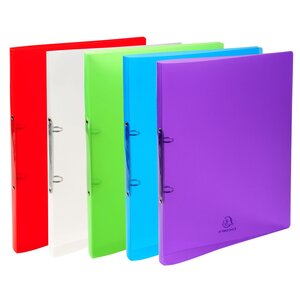 Classeur 2 Anneaux 15 Mm Polypropylène Crystal Colours - A4 - Couleurs Assorties - X 30 - Exacompta