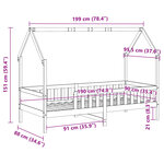 vidaXL Cadre de lit d'enfants forme de maison 90x190cm bois massif pin