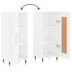 vidaXL Buffet Blanc brillant 34 5x34x90 cm Bois d'ingénierie