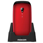 Maxcom mm816 - téléphone portable clapet senior 2.4"  touche sos  double sim  rouge