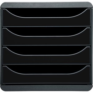 Module De Classement Big Box 4 Tiroirs Glossy - Noir Brillant - Exacompta