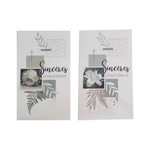 Carte De Voeux - Sincères Condoléances - Fleurs Visuel Aléatoire*