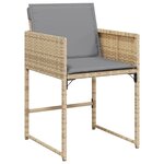 vidaXL Ensemble de Dîner de Jardin 5 Pièces avec Coussins Beige Rattan Poly