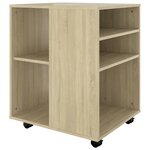 vidaXL Armoire à roulettes Chêne Sonoma 60x53x72 cm Bois d'ingénierie