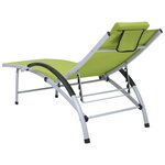 vidaXL Chaise longue aluminium textilène vert