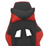vidaXL Chaise de jeu de massage avec repose-pied Noir&Rouge Similicuir