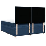 vidaXL Sommier à lattes de lit avec matelas Bleu 180x200 cm Tissu