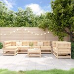 vidaXL Salon de jardin 8 Pièces Bois de pin massif
