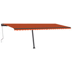 vidaXL Auvent automatique capteur de vent LED 600x300 cm Orange marron
